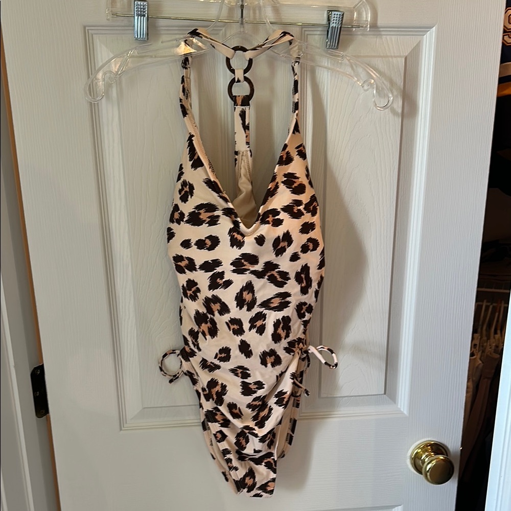 Kona Sol Leopard Print One Piece Swimsuit